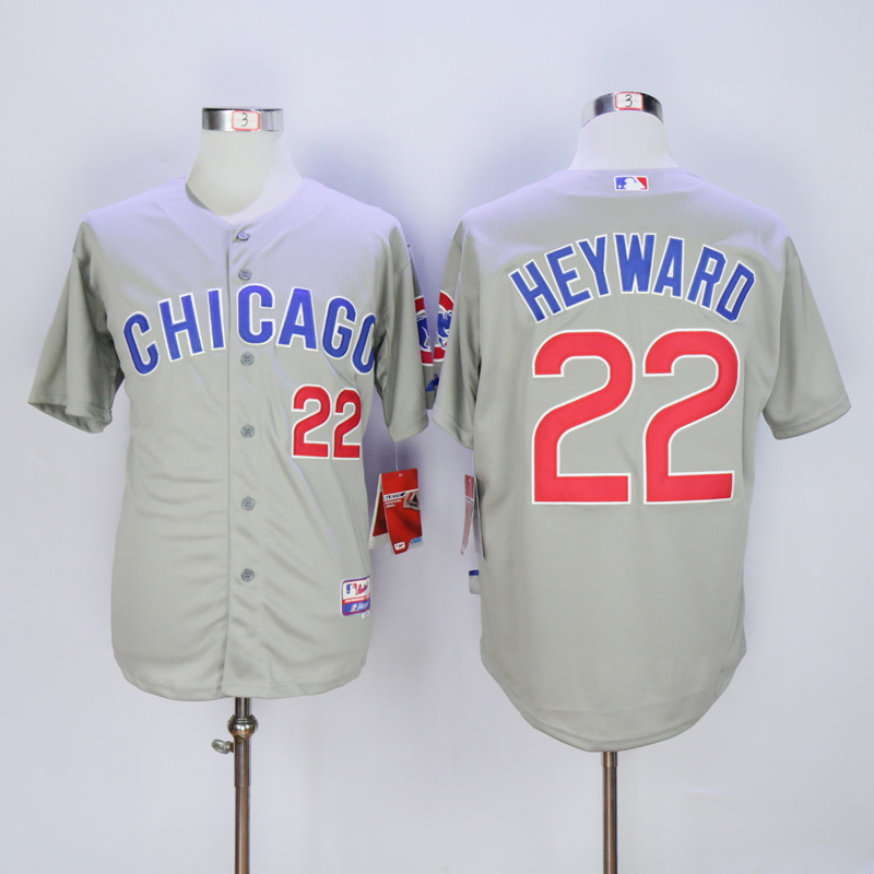 Men Chicago Cubs #22 Heyward Grey MLB Jerseys